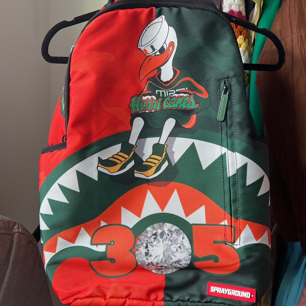 NWOT Sprayground Miami Hurricanes Backpack - Red and Green